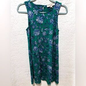 LOFT womens green and blue dress with open back